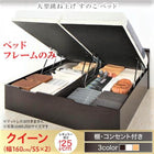 ベッドフレームのみ ベッド ガス圧 跳ね上げすのこ 縦開き クイーン SS×2 レギュラー お客様組立
