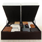 ガス圧 跳ね上げすのこベッド クイーン SS×2 薄型プレミアムボンネルコイル 縦開き レギュラー お客様組立