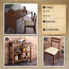 ダイニング 3点セット テーブル+チェア2脚 ワゴンあり W75-120 収納 ワゴン付 コンパクト 北欧 伸縮式