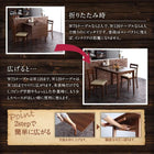 ダイニング 3点セット テーブル+チェア2脚 ワゴンあり W75-120 収納 ワゴン付 コンパクト 北欧 伸縮式