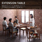伸縮式 ダイニング 6人 7点セット テーブル+チェア6脚 ワゴンなし W120-165 コンパクト 北欧ヴィンテージ