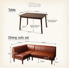 昇降テーブル 4点セット(テーブル+2人掛けソファ1脚+1人掛けソファ1脚+コーナーソファ1脚) W105 天然木ウォールナット材 北欧シンプル