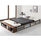 セミダブル 衣装ケースも入る大容量 収納 ロングサイズベッド 引き出し4杯 ロング丈