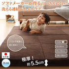 連結 ラグ 90×90cm 洗える