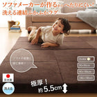連結 ラグ 90×90cm 洗える