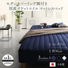 マットレスベッド セミダブル 国産ポケットコイルマットレスタイプ 30cm カバーリング 脚付き