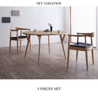 ダイニング 3点セット(テーブル+チェア2脚) 直径120 北欧 ラウンドテーブル