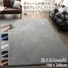 プレミアムファイバー ラグ 洗える5mm厚ウレタン入りタイプ 190×240cm