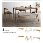 ダイニング テーブル 天然木オーク無垢材 北欧モダン