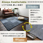 ラグ デニム調パッチワークデザインラグ クッション 直径45×12cm