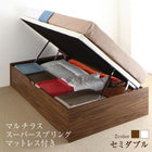 フランスベッド マルチラススーパースプリングマットレス付き 横開き 深さラージ組立設置付 すのこ ベッド セミダブル 跳ね上げ