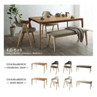 ダイニング 4点セット(テーブル+チェア2脚+ベンチ1脚) W150 天然木 オーク無垢材