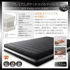 モダンベッド ブラック ポケットコイルマットレスセット セミダブル