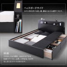 モダンベッド ブラック ポケットコイルマットレスセット セミダブル