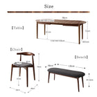 ダイニング ダイニングチェア 2脚組 天然木 ウォールナット 伸長式 オーバル