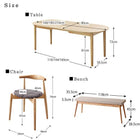 ダイニング 7点セット(テーブル+チェア6脚) W160-210 天然木 アッシュ材 伸縮式 オーバル