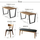 ダイニング ベンチ 2人掛け 単品天然木オーク