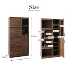 レンジ台 ガラス扉・食器棚付き