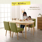 ダイニング 6点セット(テーブル+チェア4脚+ベンチ1脚) W160-210 楕円 伸長式
