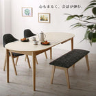 ダイニングテーブル W160-210 天然木 アッシュ材 伸縮式 オーバル