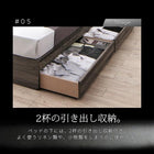 ベッド 収納 プレミアムポケットコイルマットレス付き セミダブル 棚・コンセント