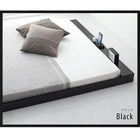 ローベッド セミダブル コンセント 小物置き プレミアムボンネルコイルマットレス付き