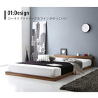 ローベッド セミダブル コンセント 宮棚 プレミアムボンネルコイル マットレス付き