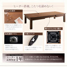 こたつ 大型ソファダイニング 5点セット(テーブル+2Pソファ1脚+1Pソファ1脚+コーナーソファ1脚+ベンチ1脚) W120-180 6段階高さ調節 伸縮式