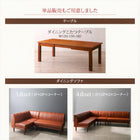 こたつ 大型ソファダイニング 5点セット(テーブル+2Pソファ1脚+1Pソファ1脚+コーナーソファ1脚+ベンチ1脚) W120-180 6段階高さ調節 伸縮式