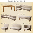 こたつソファダイニング 4点セット(2Pソファ2脚+1Pソファ1脚+コーナーソファ1脚) 1P×2+2P×2 高さ調節 3段階伸長式 大型