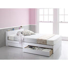 収納 ベッド ベットフレームのみ マットレス無し シングル 棚 コンセント付き 引き出し 2杯