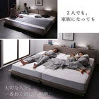 モダンローベッドベッドフレームのみ 棚 コンセント LED照明付き