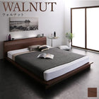 ローベッド ワイドK200 棚 コンセント LED照明付き 高級モダンボンネルコイルマットレス付き