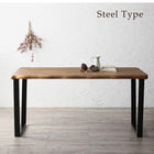 ダイニングテーブル スチール脚タイプ W150無垢材テーブル デザインチェア