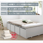 ベッド チェストベッド 大容量 薄型プレミアムポケットコイルマットレス ハイタイプ 引き出しなし セミダブル