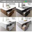 ベッド チェストベッド 大容量 薄型プレミアムポケットコイルマットレス ハイタイプ 引き出し4杯 セミダブル