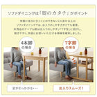 ポケットコイル リビングダイニング 4点セット(テーブル+2Pソファ1脚+1Pソファ1脚+コーナーソファ1脚) W150