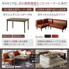 リビングダイニング ダイニングソファ3点セット 1P+2P+コーナー 高さ調節