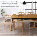 ダイニングセット 5点セット(テーブル+チェア4脚) W140-240 天然木オーク材 スライド伸縮式