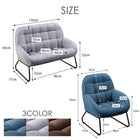 デザインソファ 1人掛け 幅65cm 脚25cm ファブリック×スチール脚