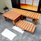 ウッドデッキ 縁台 3点セット 木製 おしゃれ 180×58