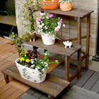 花台 3段 フラワースタンド 屋外 木製 おしゃれ 幅80