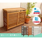 エアコン 室外機カバー 木製 逆ルーバー 節電 省エネ