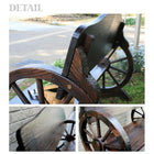 車輪ベンチ&焼杉テーブル3点セット ガーデンテーブルセット 木製 ガーデンファニチャー