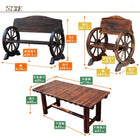 車輪ベンチ&焼杉テーブル3点セット ガーデンテーブルセット 木製 ガーデンファニチャー