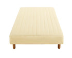ベッド ダブル マットレスベッド 国産ポケットコイルマットレスタイプ 綿混素材 30cm 素材・色が選べる カバーリング 脚付き ホワイト/アイボリー