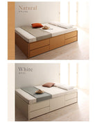 お客様組立 シンプルチェストベッド 薄型スタンダードポケットコイルマットレス セミシングル