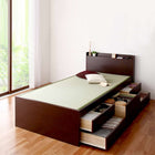 お客様組立 モダン畳チェストベッド 中国産畳 ベッドガードなし セミダブル