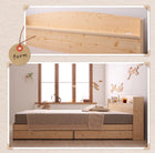 カントリーデザイン 収納ベッド 国産カバーポケットコイルマットレス セミダブル