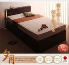 収納ベッド ガス圧式跳ね上げ 薄型スタンダードポケットコイル 横開き セミダブル 深さレギュラー